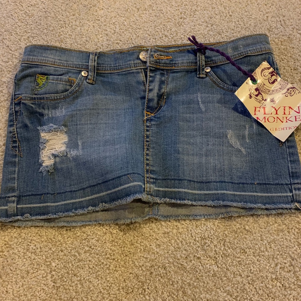 Flying Monkey Jean Skirt NWT